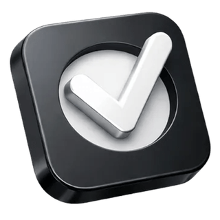 3D checkmark confirmation icon featured on the Sound Vestimery about page